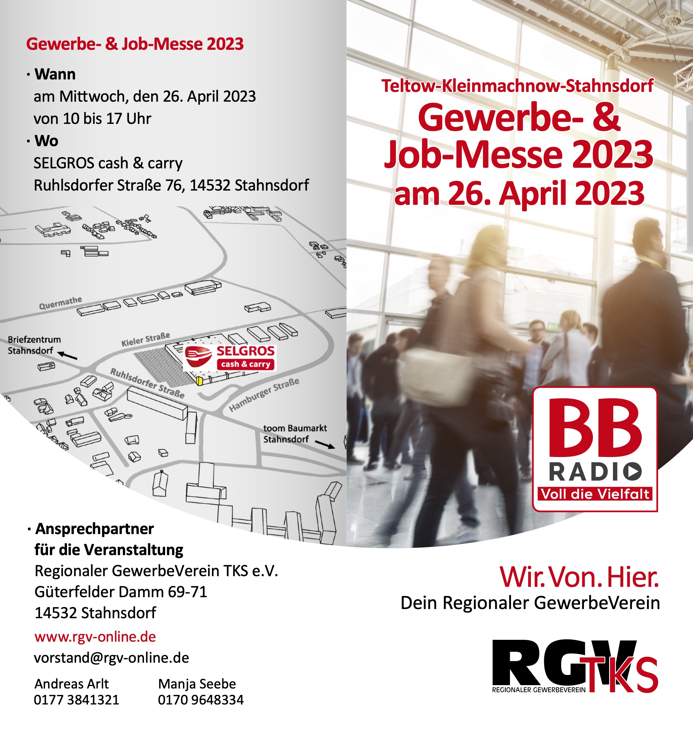 Flyer Gewerbe und Job Messe 2023